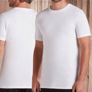 NWT JOCKEY (3XL) 2 Pack Classic Tall Man Crew Neck Cotton White T-Shirt